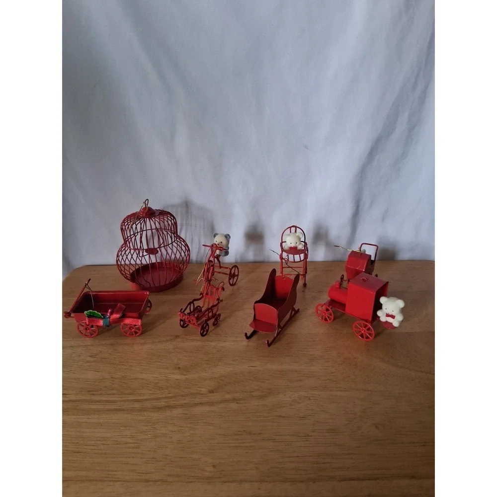 Vintage Red Tin Ornaments